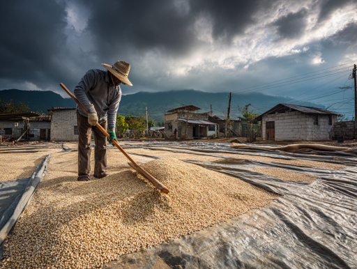 天候と向き合いながらパティオで天日乾燥を行う小規模生産者|鹿児島コーヒー addCoffee