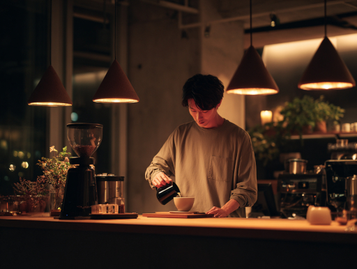 各産地の特徴をカフェラテで表現しているバリスタ|鹿児島コーヒー addCoffee