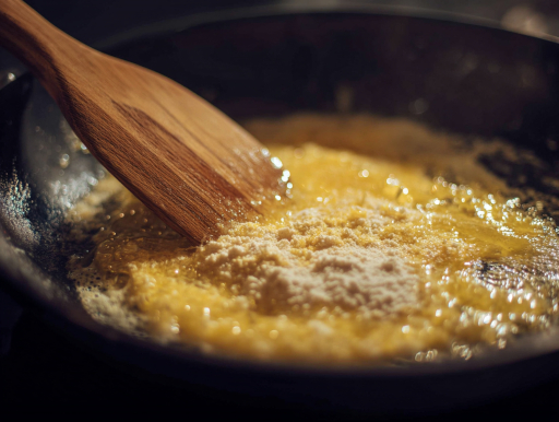 カレールーの基本、小麦粉とバターを炒めて作るルー｜鹿児島中央駅カレー addCoffee