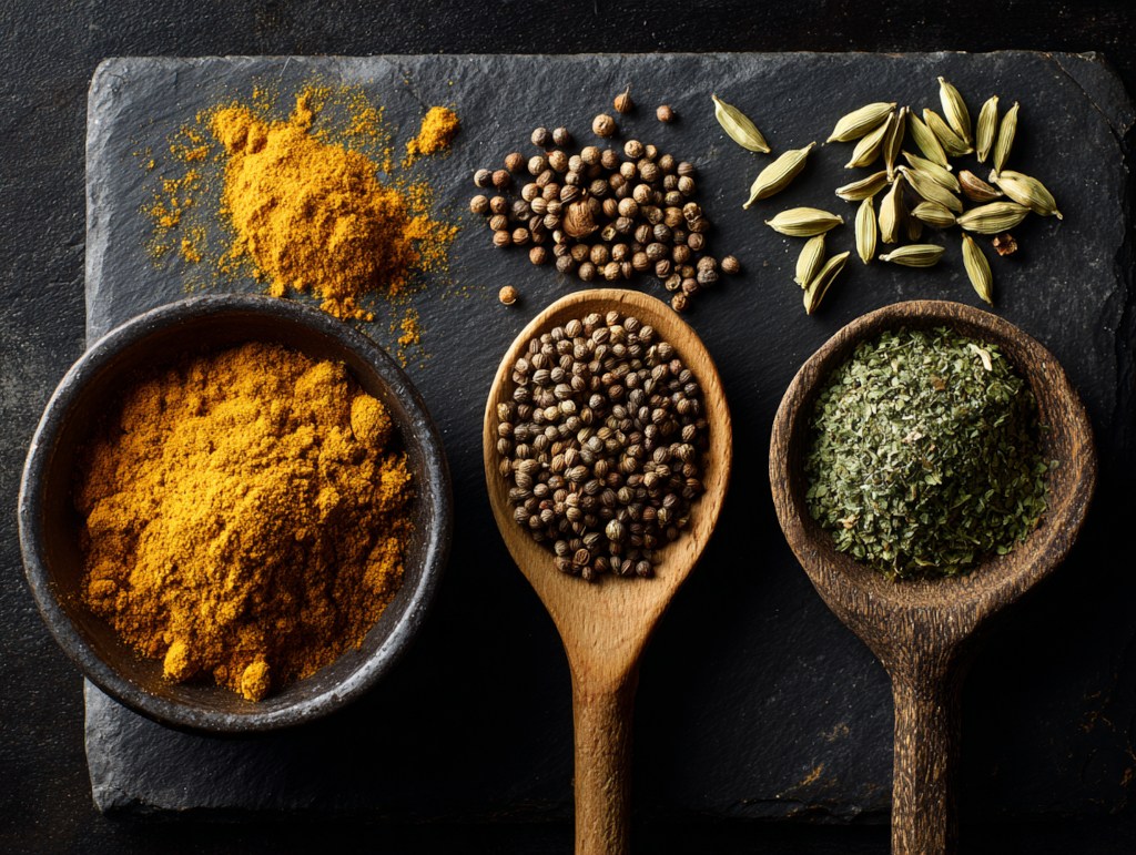 スパイスカレーの基本となる3大スパイス、ターメリック、クミン、コリアンダー|鹿児島中央駅カレー addCoffee